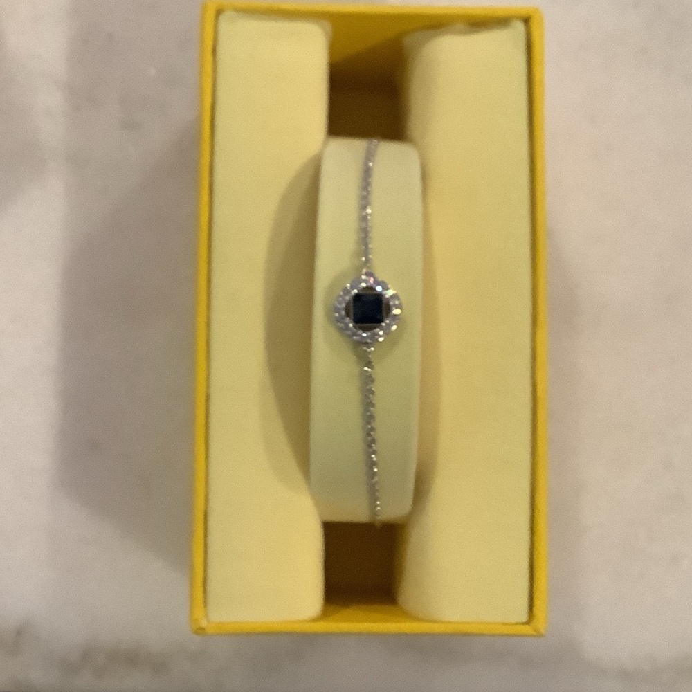 Swarovski Una Angelica Bracelet with Blue Square Cut Stone, Brand New
